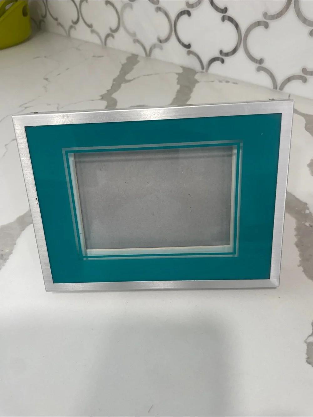 Teal Picture Frame with Silver Trim